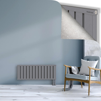 Obi Dekoratif Alüminyum Radyatör 400x1044 Gri Alt Sağ 50mm