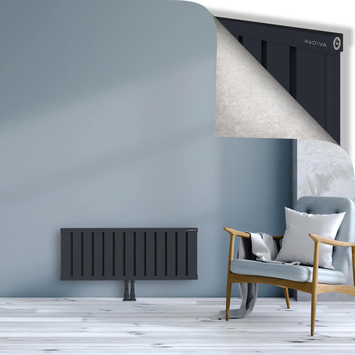 Obi Dekoratif Alüminyum Radyatör 400x1044 Koyu Antrasit Alt Orta 50mm