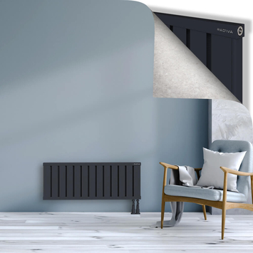 Obi Dekoratif Alüminyum Radyatör 400x1044 Koyu Antrasit Alt Sağ 50mm