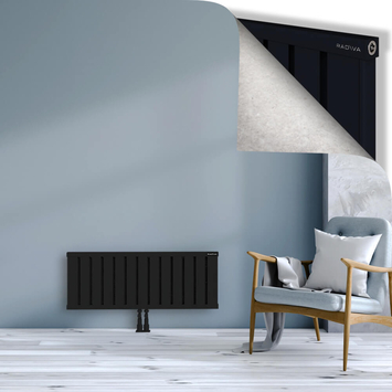 Obi Dekoratif Alüminyum Radyatör 400x1044 Siyah Alt Orta 50mm