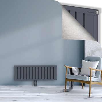Obi Dekoratif Alüminyum Radyatör 400x1124 Antrasit Alt Orta 50mm