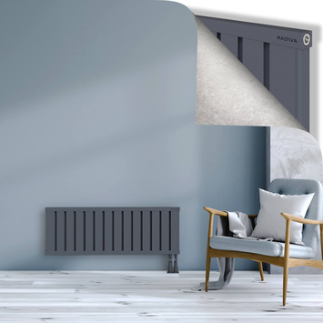 Obi Dekoratif Alüminyum Radyatör 400x1124 Antrasit Alt Sağ 50mm