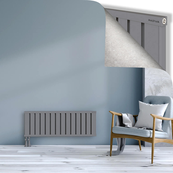 Obi Dekoratif Alüminyum Radyatör 400x1124 Gri Alt Sol 50mm