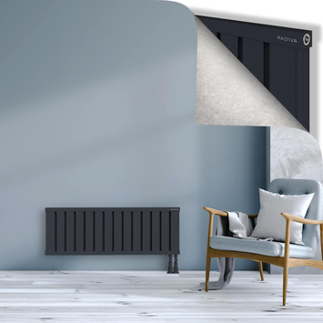 Obi Dekoratif Alüminyum Radyatör 400x1124 Koyu Antrasit Alt Sağ 50mm
