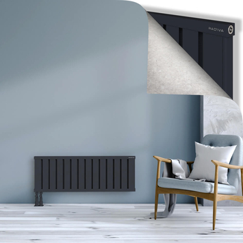 Obi Dekoratif Alüminyum Radyatör 400x1124 Koyu Antrasit Alt Sol 50mm