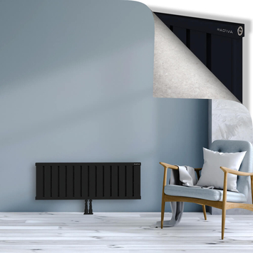 Obi Dekoratif Alüminyum Radyatör 400x1124 Siyah Alt Orta 50mm