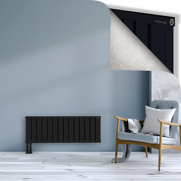 Obi Dekoratif Alüminyum Radyatör 400x1124 Siyah Alt Sol 50mm