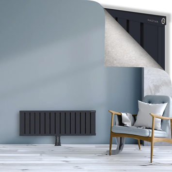 Obi Dekoratif Alüminyum Radyatör 400x1204 Koyu Antrasit Alt Orta 50mm