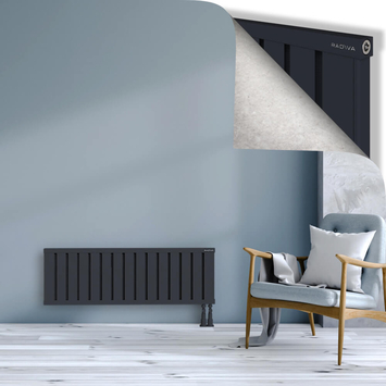 Obi Dekoratif Alüminyum Radyatör 400x1204 Koyu Antrasit Alt Sağ 50mm