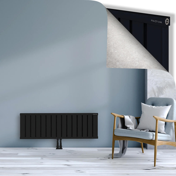 Obi Dekoratif Alüminyum Radyatör 400x1204 Siyah Alt Orta 50mm