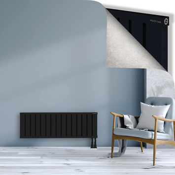 Obi Dekoratif Alüminyum Radyatör 400x1204 Siyah Alt Sağ 50mm