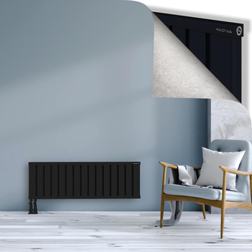 Obi Dekoratif Alüminyum Radyatör 400x1204 Siyah Alt Sol 50mm