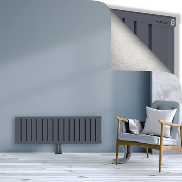 Obi Dekoratif Alüminyum Radyatör 400x1284 Antrasit Alt Orta 50mm