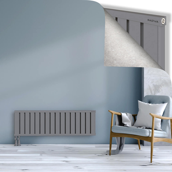 Obi Dekoratif Alüminyum Radyatör 400x1284 Gri Alt Sol 50mm