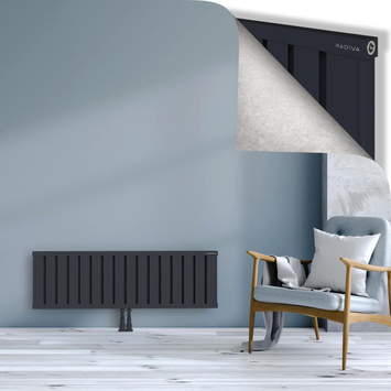 Obi Dekoratif Alüminyum Radyatör 400x1284 Koyu Antrasit Alt Orta 50mm
