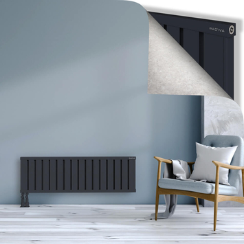 Obi Dekoratif Alüminyum Radyatör 400x1284 Koyu Antrasit Alt Sol 50mm