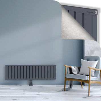 Obi Dekoratif Alüminyum Radyatör 400x1364 Antrasit Alt Orta 50mm