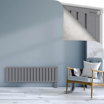 Obi Dekoratif Alüminyum Radyatör 400x1364 Gri Alt Sağ 50mm