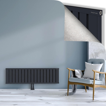 Obi Dekoratif Alüminyum Radyatör 400x1364 Koyu Antrasit Alt Orta 50mm