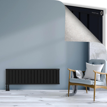 Obi Dekoratif Alüminyum Radyatör 400x1364 Siyah Alt Sol 50mm