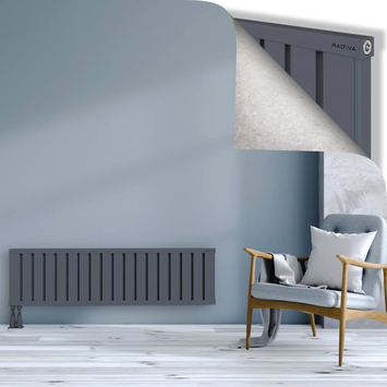 Obi Dekoratif Alüminyum Radyatör 400x1444 Antrasit Alt Sol 50mm