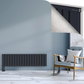 Obi Dekoratif Alüminyum Radyatör 400x1444 Koyu Antrasit Alt Sol 50mm