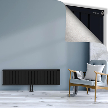 Obi Dekoratif Alüminyum Radyatör 400x1444 Siyah Alt Orta 50mm
