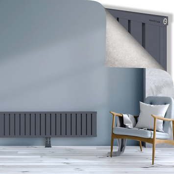 Obi Dekoratif Alüminyum Radyatör 400x2164 Antrasit Alt Orta 50mm