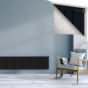 Obi Dekoratif Alüminyum Radyatör 400x2244 Siyah Alt Sol 50mm