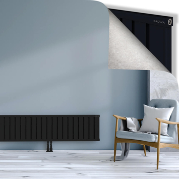 Obi Dekoratif Alüminyum Radyatör 400x2564 Siyah Alt Orta 50mm