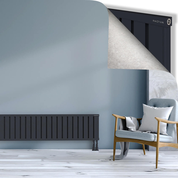 Obi Dekoratif Alüminyum Radyatör 400x2804 Koyu Antrasit Alt Sağ 50mm