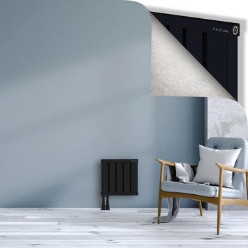 Obi Dekoratif Alüminyum Radyatör 400x404 Siyah Alt Sol 50mm