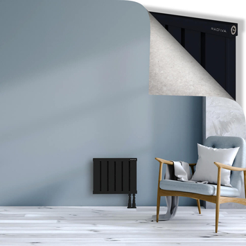 Obi Dekoratif Alüminyum Radyatör 400x484 Siyah Alt Sağ 50mm