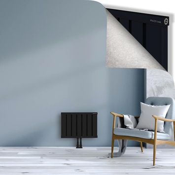 Obi Dekoratif Alüminyum Radyatör 400x564 Siyah Alt Orta 50mm