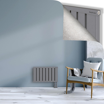 Obi Dekoratif Alüminyum Radyatör 400x644 Gri Alt Sağ 50mm