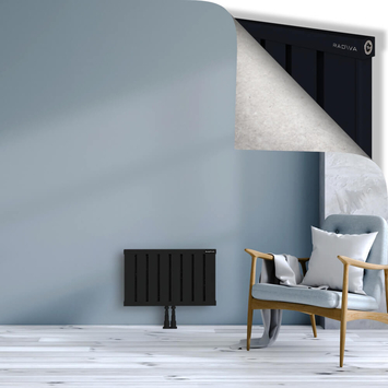 Obi Dekoratif Alüminyum Radyatör 400x644 Siyah Alt Orta 50mm