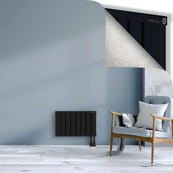 Obi Dekoratif Alüminyum Radyatör 400x644 Siyah Alt Sağ 50mm
