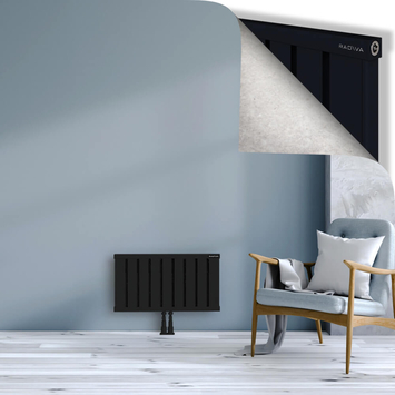 Obi Dekoratif Alüminyum Radyatör 400x724 Siyah Alt Orta 50mm