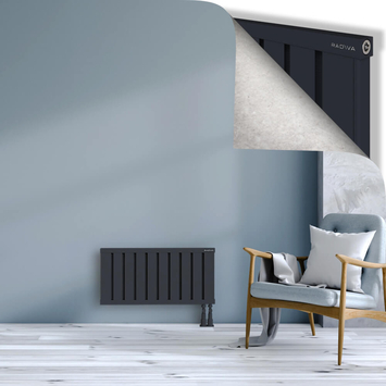 Obi Dekoratif Alüminyum Radyatör 400x804 Koyu Antrasit Alt Sağ 50mm