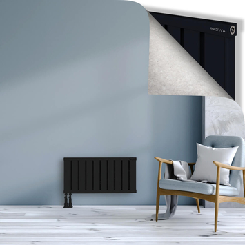 Obi Dekoratif Alüminyum Radyatör 400x804 Siyah Alt Sol 50mm