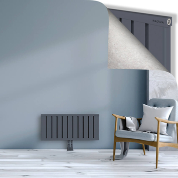 Obi Dekoratif Alüminyum Radyatör 400x884 Antrasit Alt Orta 50mm