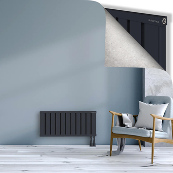 Obi Dekoratif Alüminyum Radyatör 400x884 Koyu Antrasit Alt Sağ 50mm