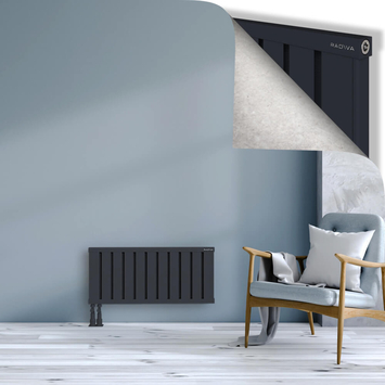 Obi Dekoratif Alüminyum Radyatör 400x884 Koyu Antrasit Alt Sol 50mm