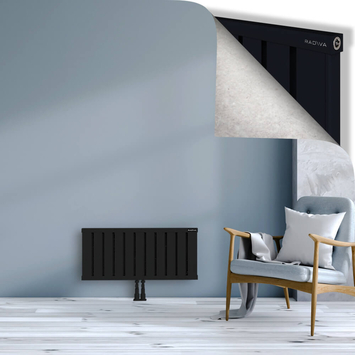 Obi Dekoratif Alüminyum Radyatör 400x884 Siyah Alt Orta 50mm