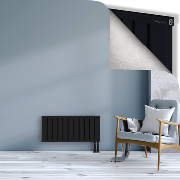 Obi Dekoratif Alüminyum Radyatör 400x884 Siyah Alt Sağ 50mm