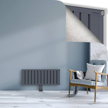 Obi Dekoratif Alüminyum Radyatör 400x964 Antrasit Alt Orta 50mm