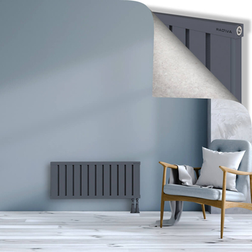 Obi Dekoratif Alüminyum Radyatör 400x964 Antrasit Alt Sağ 50mm