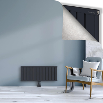 Obi Dekoratif Alüminyum Radyatör 400x964 Koyu Antrasit Alt Orta 50mm