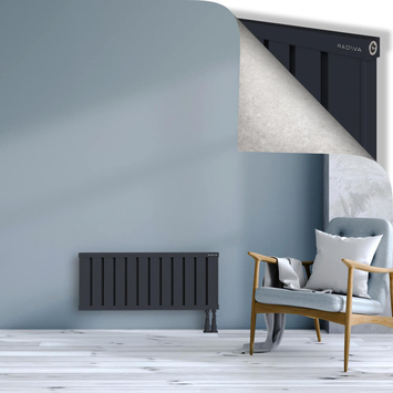 Obi Dekoratif Alüminyum Radyatör 400x964 Koyu Antrasit Alt Sağ 50mm