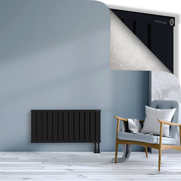 Obi Dekoratif Alüminyum Radyatör 500x1044 Siyah Alt Sağ 50mm